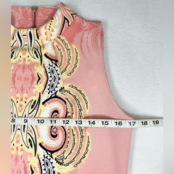 MELISSA PAIGE Women’s Sleeveless Peach Paisley Print Midi‎ Dress XS Spring Chic - Picture 15 of 16